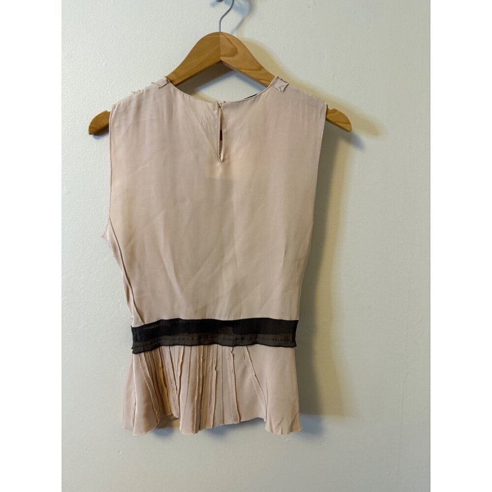 Prada Womens Opaline Satin 2 Piece Set Skirt Sleeveless Size 40 Made In Italy Bl - Picture 13 of 16